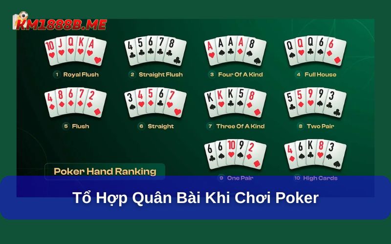 Cách Chơi Poker Km1888b - Luật Chơi, Hướng Dẫn Chi Tiết Tổ hợp bài trong poker